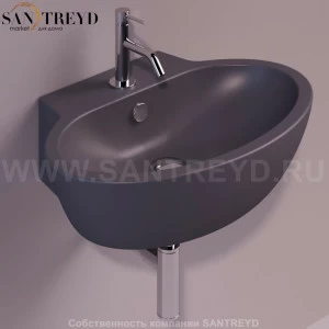 LFT24ANTRACITEMATT Подвесная раковина настенная овальная Simas LFT Spazio черная