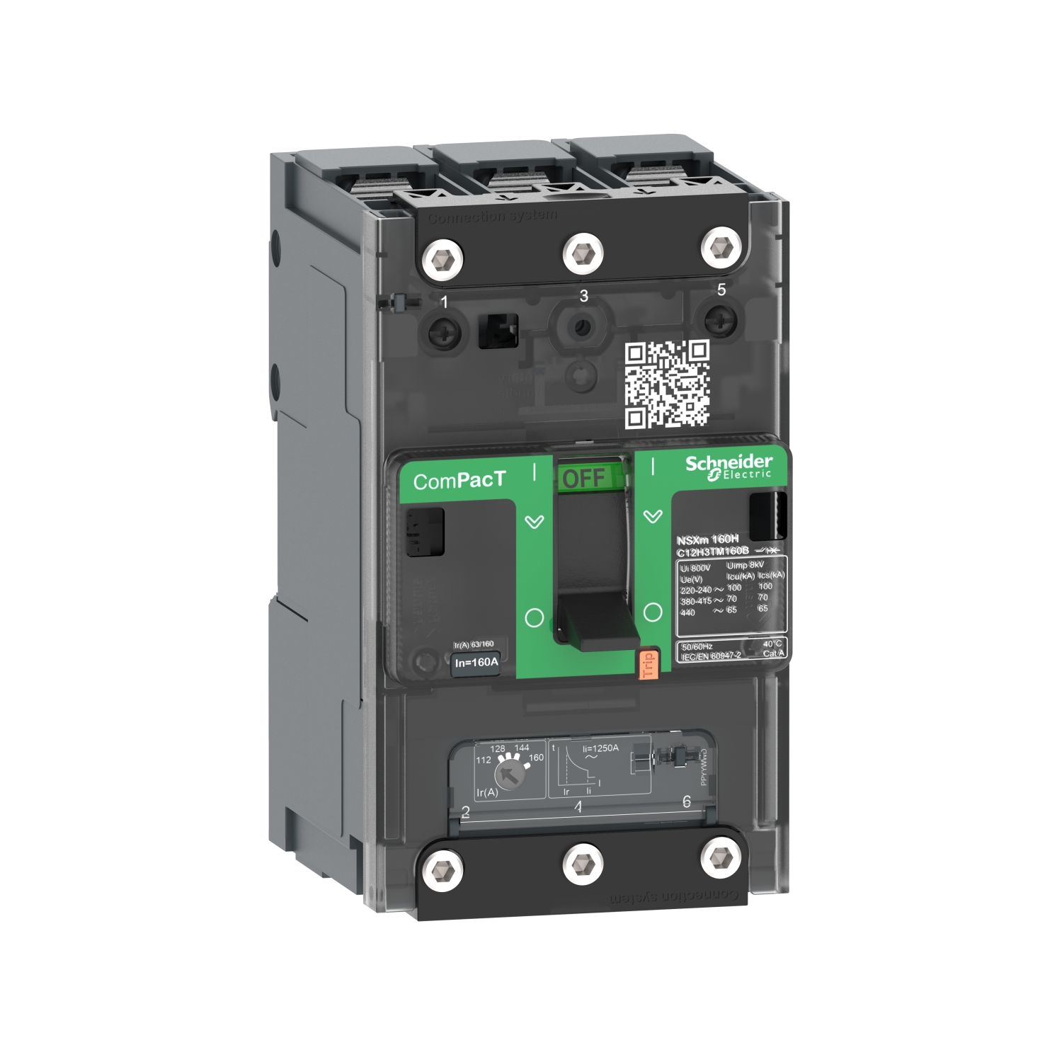 C11N3TM050B Автомат. выключатель ComPacT NSXm N (50 kA при 415 В пер.тока) 3П3Т, 50 A, расцепитель TMD, кабел.након/сил.шины Schneider Electric ComPacT NSXm new generation 