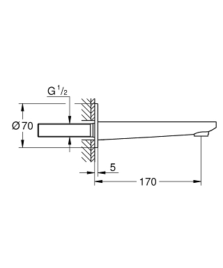 Излив для ванны GROHE Lineare New, хром (13383001) - Вид №1
