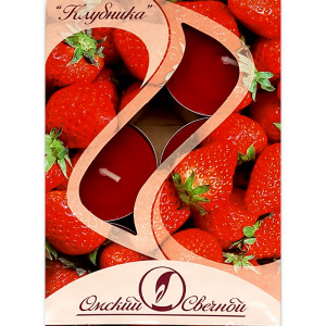 001806 Cвечи в гильзе ароматические 1.6 x 3.8 см 12 г 6 шт. Клубника Омский Свечной