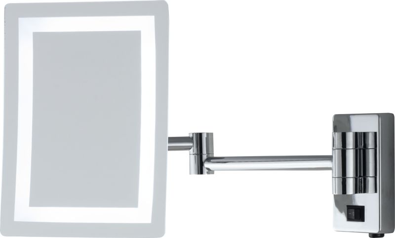 H90000/WITHLED Sanibano, настенное прям. зеркало с 3-х крат. увелич. и LED подсвет.(с проводом и вилкой), цвет хром 