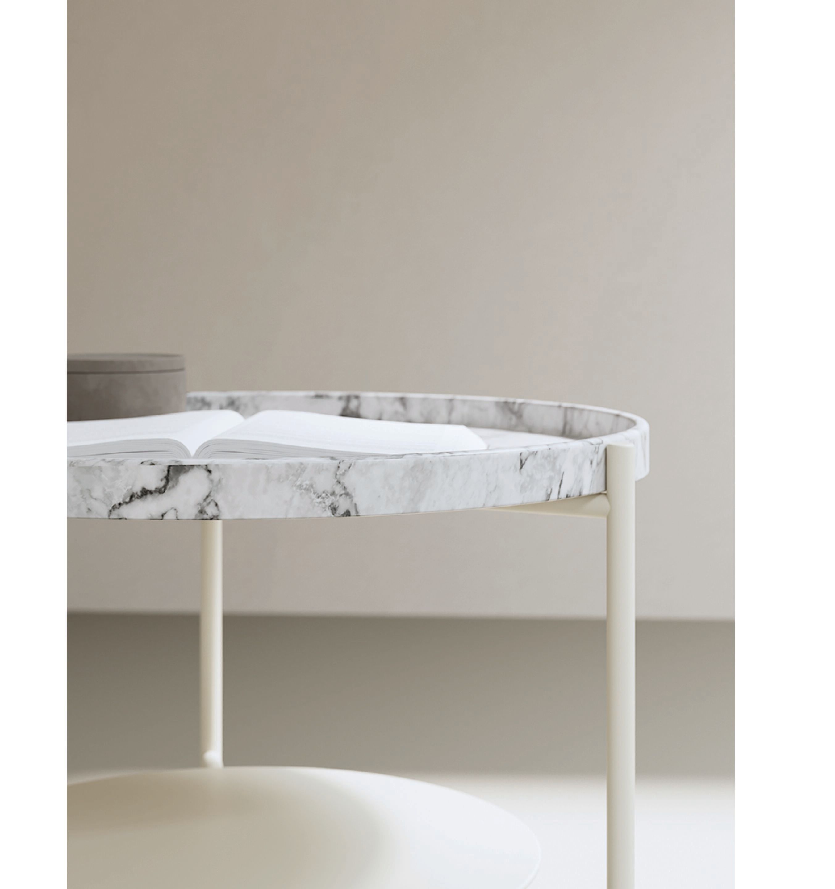 Круглый стальной журнальный столик с керамической или мраморной столешницей Nic Loop ARCH-00038080 - Вид №1