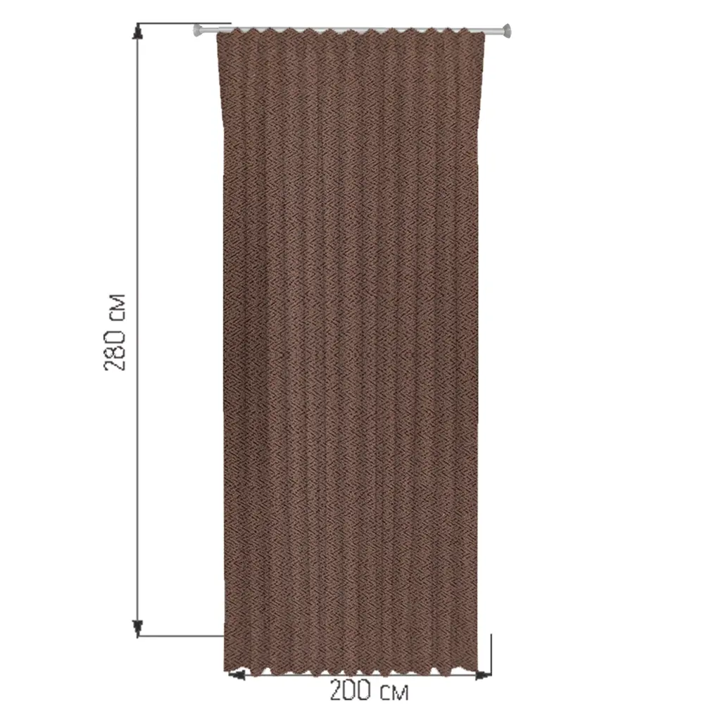 Штора WITERRA на ленте со скрытыми петлями 200×280 см бежевая в стиле кантри 89400590 STLM-1582769 - Вид №2