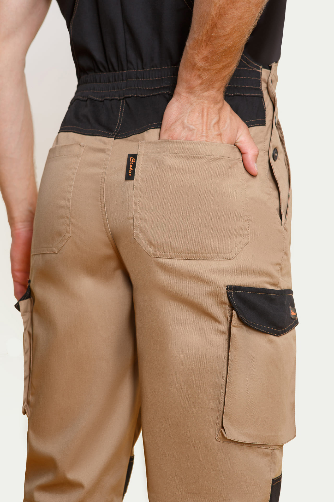 64630 Костюм  NEW 2 бежевый с черным STATUS  Летняя спецодежда  размер 48-50/182-188  - Вид №14