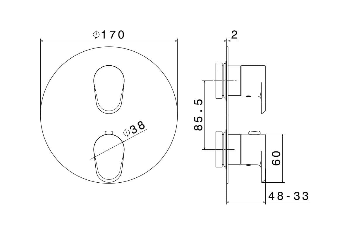 Встраиваемый термостатический смеситель для душа Newform NIO ARCH-00111944 - Вид №2