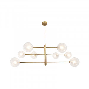 057820 Люстра 8L латунь - прозрачные плафоны Aromas del Campo Atom