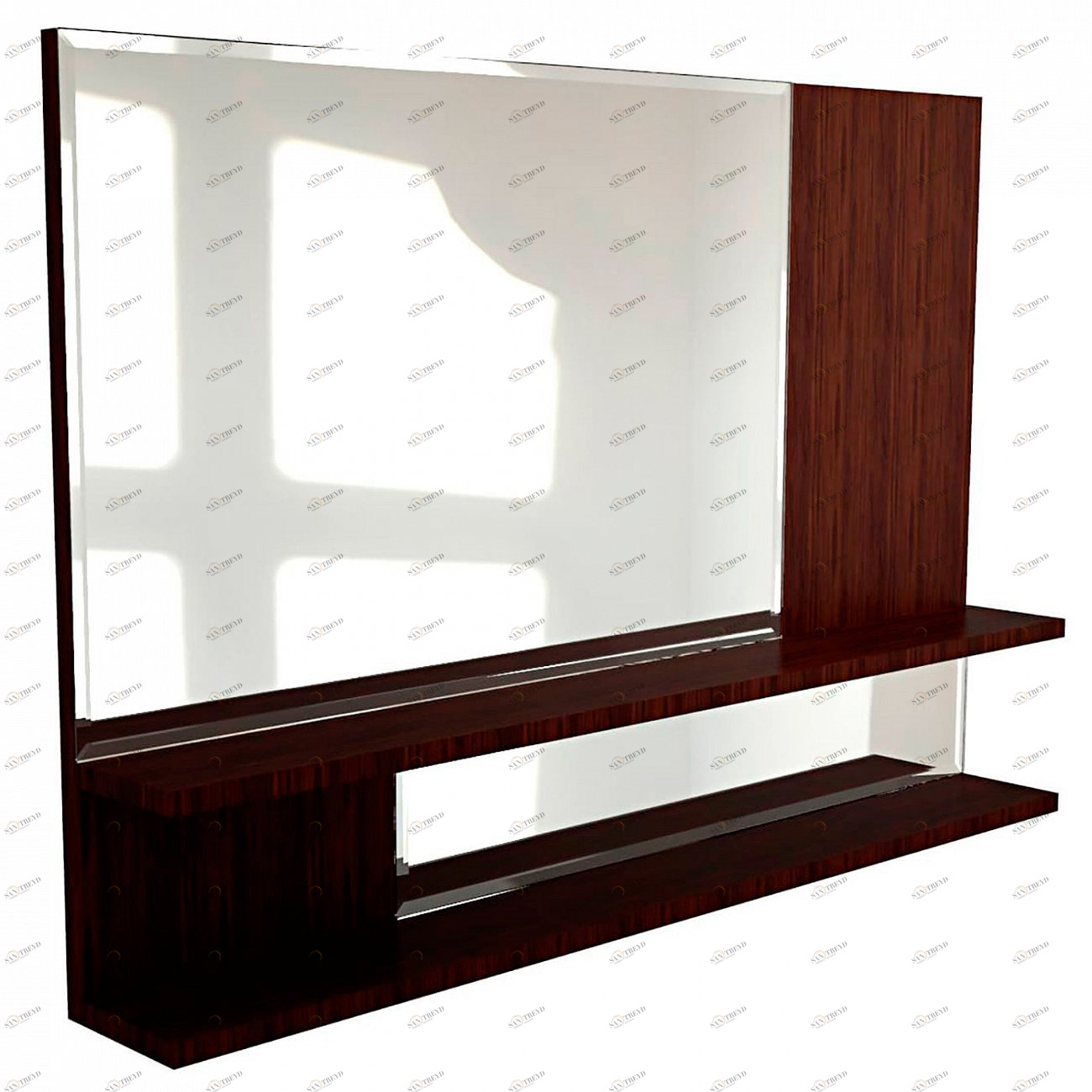 Зеркало настенное с полкой коричневое "Комфи-1" GRAUM ДИЗАЙНЕРСКИЕ 304097 Коричневый 