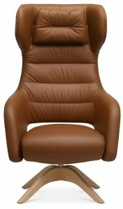 Sinetica Вращающееся кресло на козелке из кожи с подлокотниками Captain