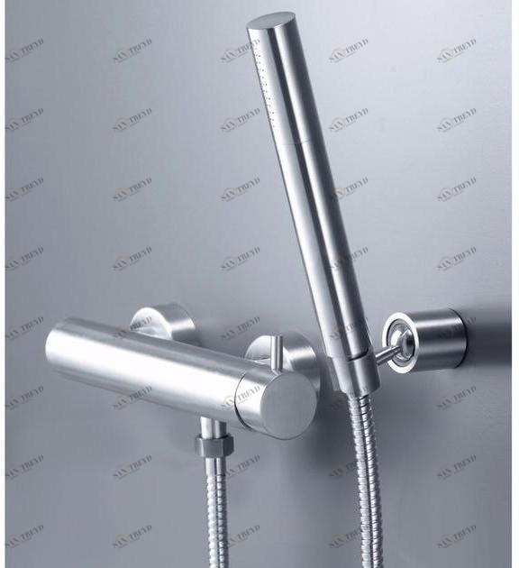 JUSTIME Смеситель для душа из нержавеющей стали в современном стиле с ручным душем с атласной отделкой на 2 отверстия Still one 6770-93-81s1