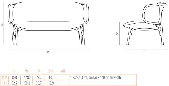 Wiener GTV Design Небольшой диван из венской соломы и гнутого дерева Suzenne sun-id-1449181 - Вид №6