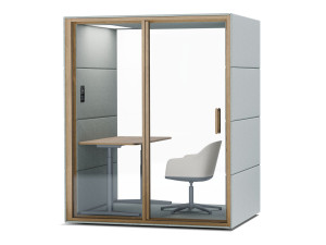 Одноместная акустическая офисная кабина со встроенным освещением