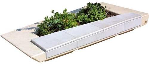 Manufatti Viscio Скамейка из абрикенового камня со встроенным горшком для цветов sun-id-1349210 - Вид №1