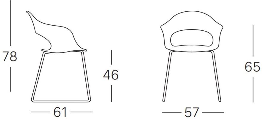 SCAB DESIGN Основание стула из технополимера с подлокотниками Lady b sun-id-1492114 - Вид №2