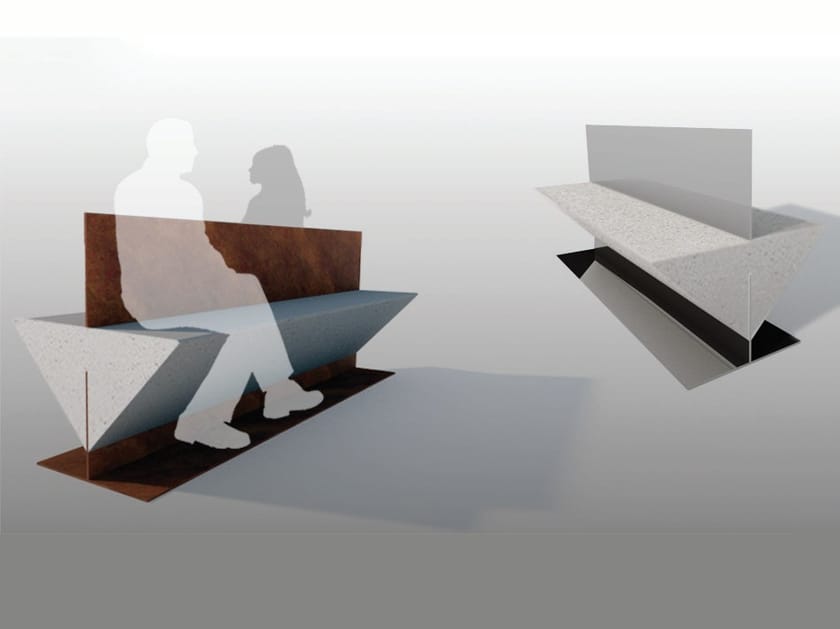 Реконструированная каменная скамья без спинки Viscio Urban Design BOND ARCH-00101067