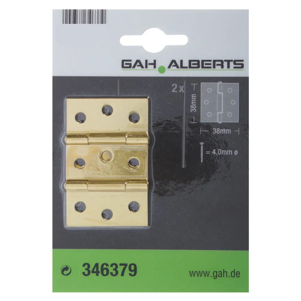 Петля карточная универсальная GAH, 38x38x0.75 г, 2 шт. 10854982 STLM-2044220 GAH ALBERTS  - Вид №1