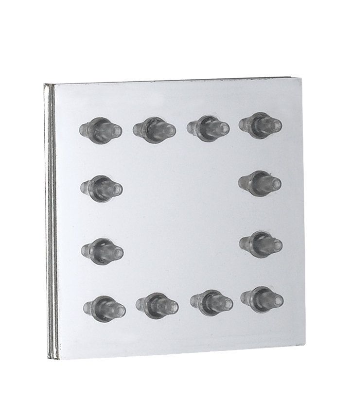 70867 / Q INOX Квадратный спрей для тела из матовой нержавеющей стали 316, функция дождя. Bongio Wellness 70867/QU INOX