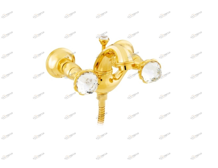 038218.A00.00 Душевой набор для ванны с кристаллами сваровски Золото 24К Mestre Indica