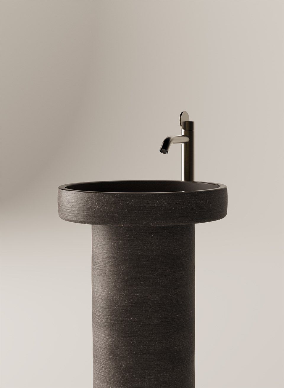 Круглый отдельно стоящий умывальник из глины Agape CENOTE A COLONNA ARCH-00148517 - Вид №2