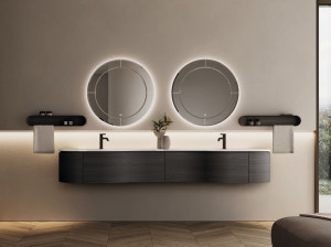 Двойной подвесной туалетный столик с зеркалом