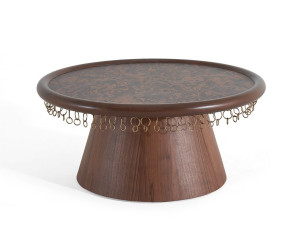 Деревянный круглый журнальный столик