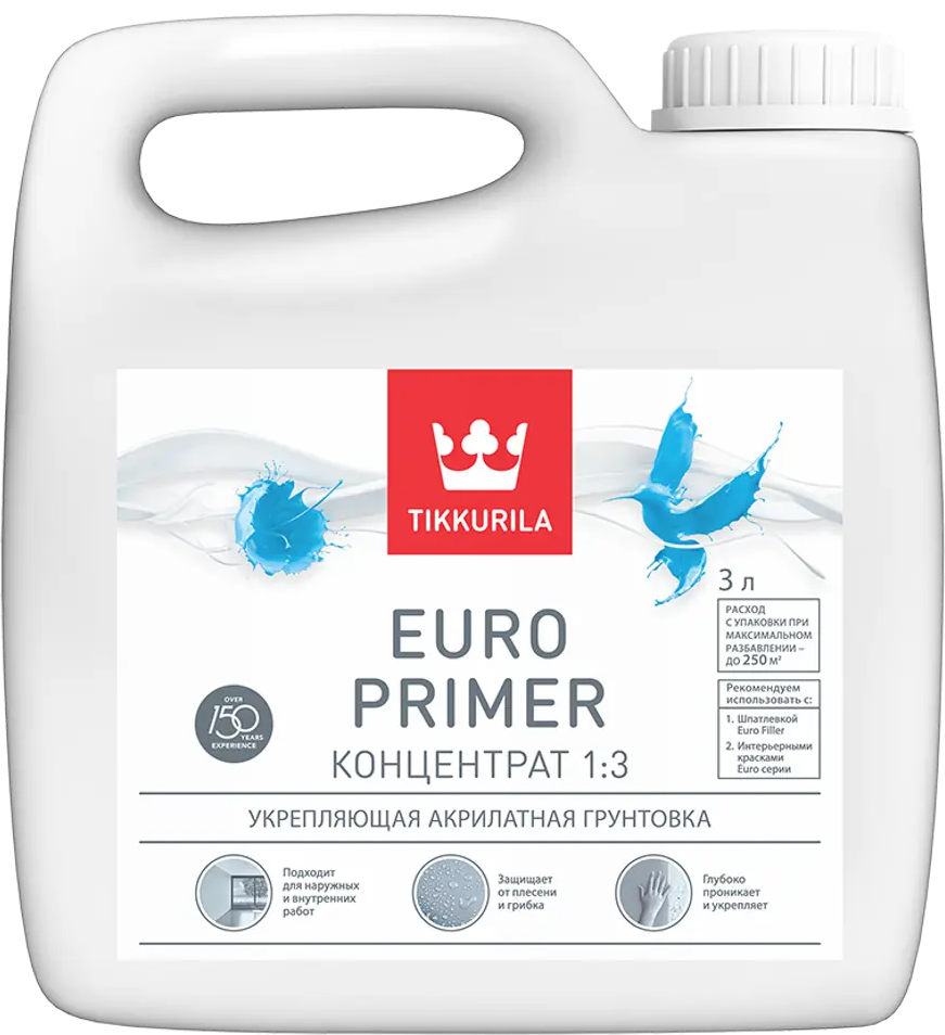 Tikkurila Euro Primer — универсальная грунтовка для идеальной отделки 82115721