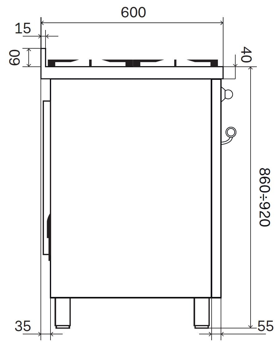 Отдельно стоящая кухня из нержавеющей стали Ilve Nostalgie ARCH-00054352 - Вид №2