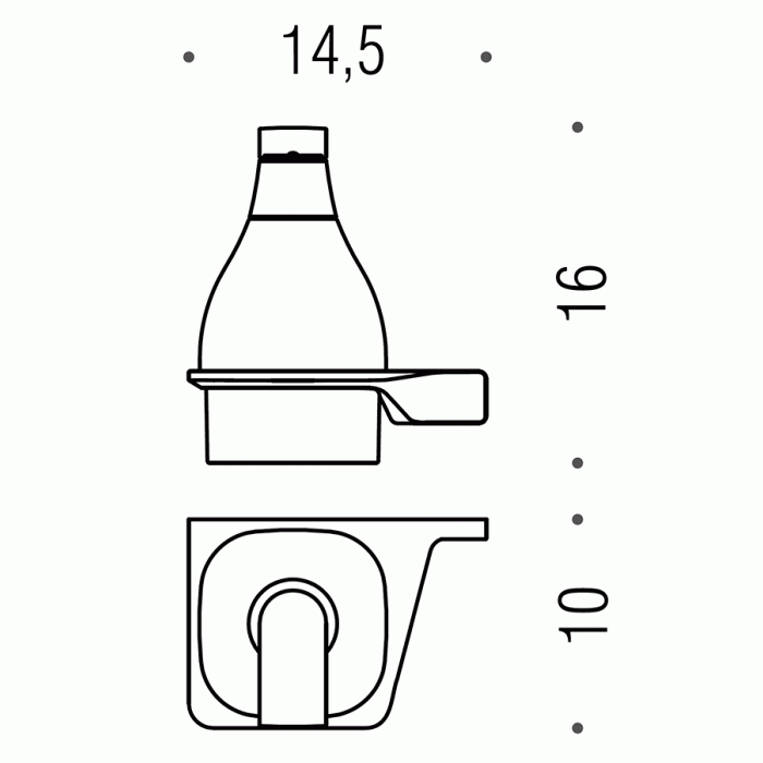 B9330S Дозатор для жидкого мыла настенный (левый) COLOMBO Alize Colombo Design - Вид №2