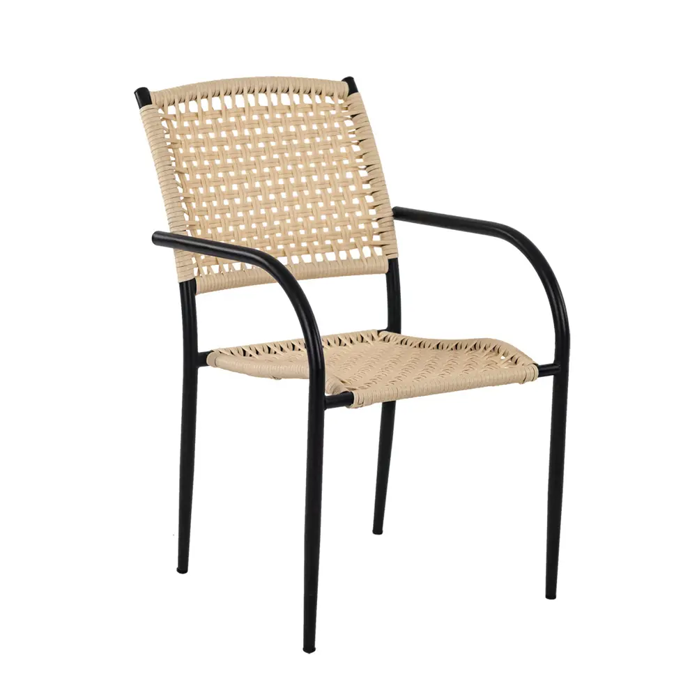 Стул Aura 53x57x81 см сталь черно-бежевый 88586765 STLM-2130466 Santreyd