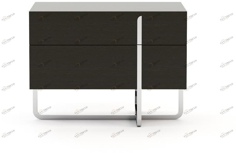 Stylish Club Прямоугольная тумбочка из нержавеющей стали и дерева с ящиками His Scf.hi16