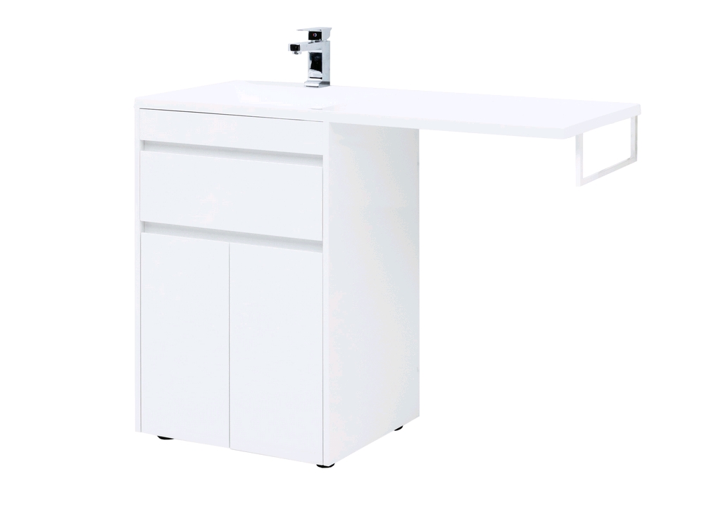 Тумба с раковиной Aquanet Токио 120 L белый (напольная, 1 ящик, 2 дверцы) 0023774500235499 - Вид №3