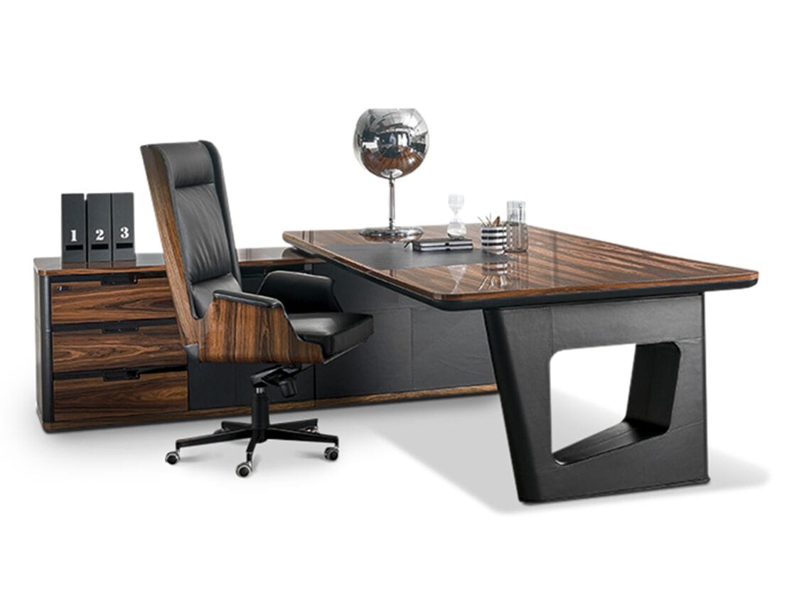 Угловой стол с ящиками из дерева и кожи i 4 Mariani Аватар ARCH-00045165 - Вид №2