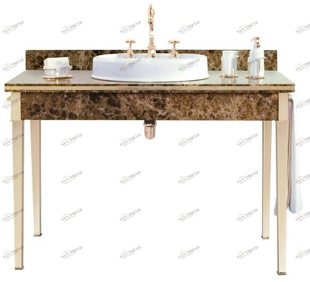 Gentry Home Раковина с одной консолью из темного мрамора emperador  3080 