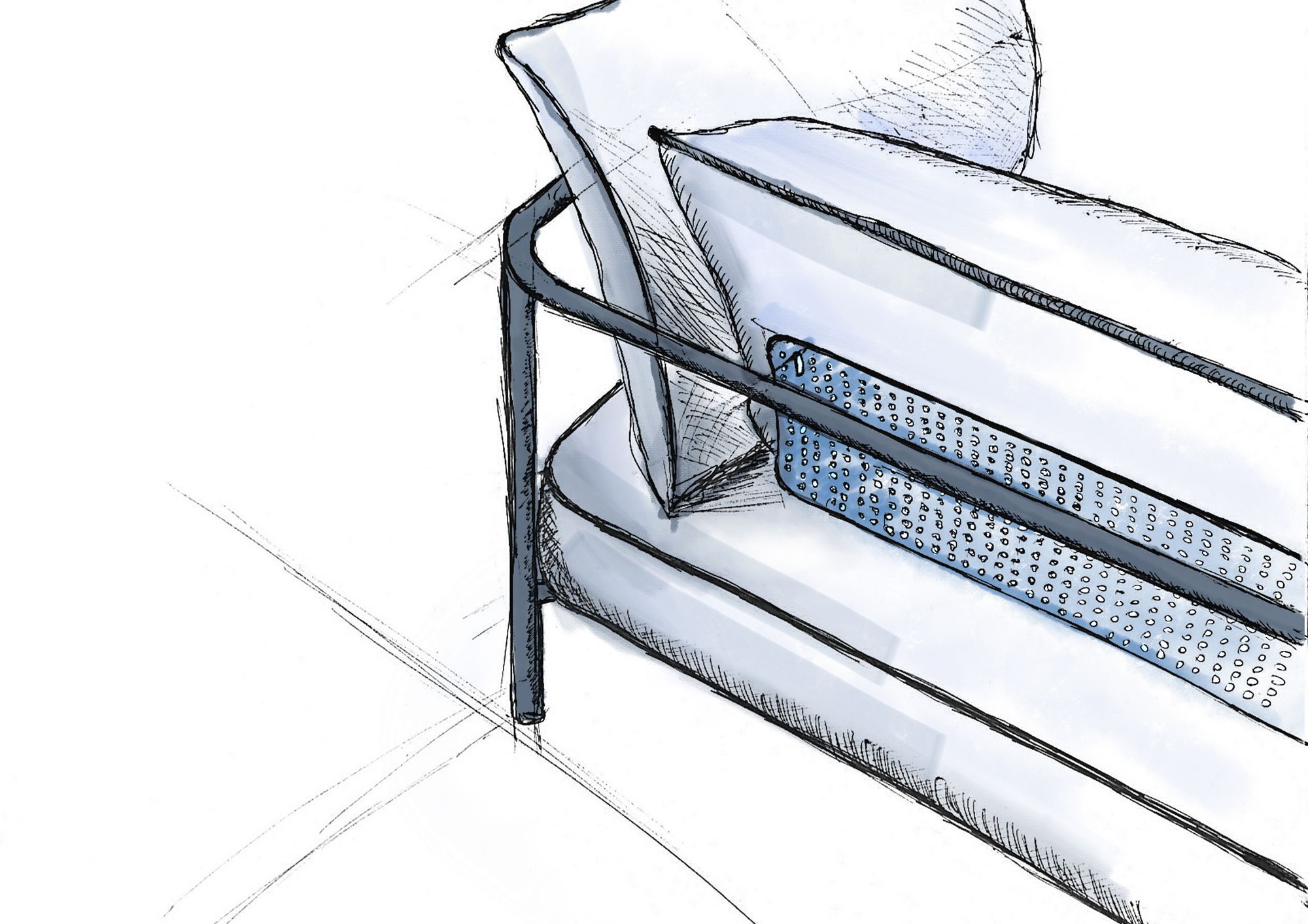 3-местный акриловый тканевый модульный садовый диван S-CAB лоскут ARCH-00020021 - Вид №10