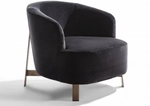 Porada Кресло из бархата и основание из бронзовой латуни Twenty