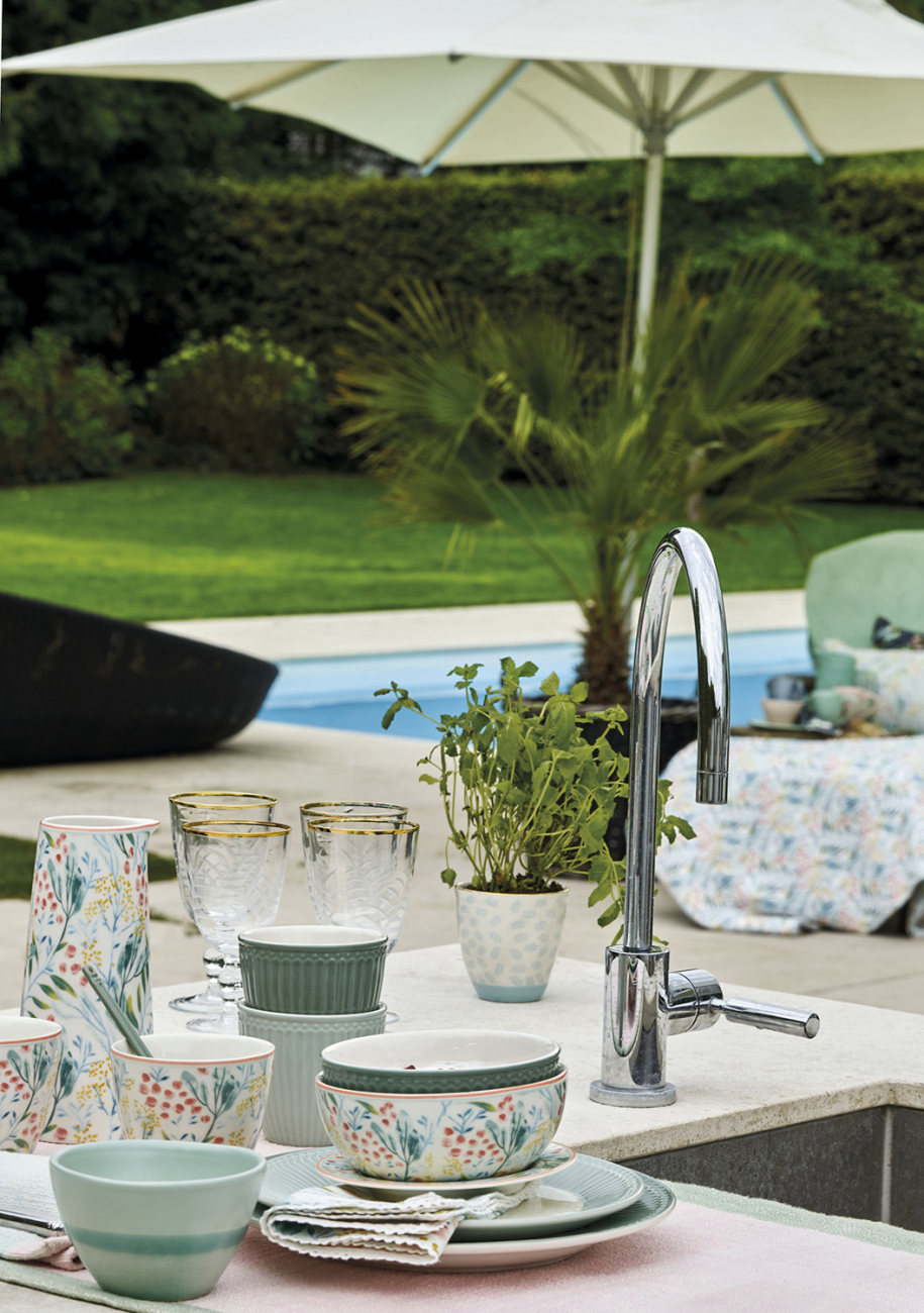 Стакан "Megan white" LE-VILLAGE ЦВЕТЫ 224141 Белый;голубой;розовый  - Вид №1