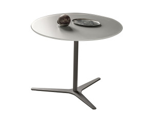 Круглый стол из стали и хрусталя