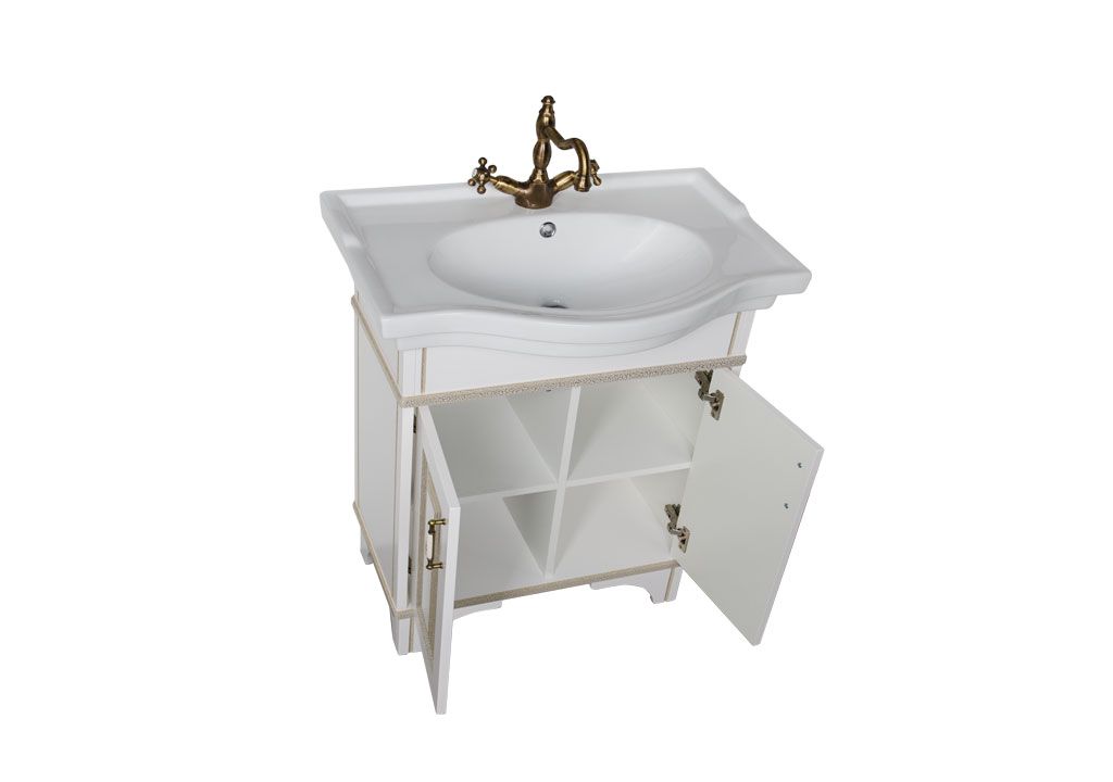 Мебель для ванной Aquanet Валенса 80 белый краколет/золото 00182809 - Вид №5