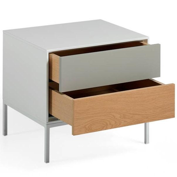 Тумбочка прикроватная GOB-5490 серая от Angel Cerda ANGEL CERDA  241844 Белый  - Вид №2