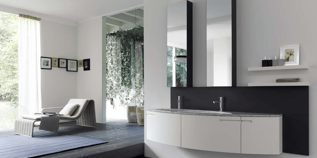 Комбинация ванной комнаты SY22 в отделке Marmo Bianco Carrara/L41 Bianco/L06 Cenere MILLDUE SYMI SYMI22 - Вид №1