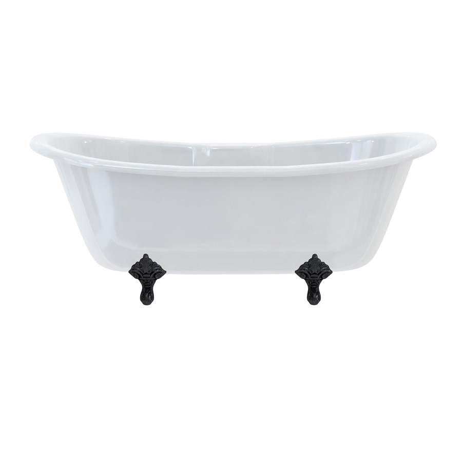 Burlington Двухсторонняя ванна Bateau со стандартными ножками с ножками Period в Chrome T10F E9 CHR  - Вид №3