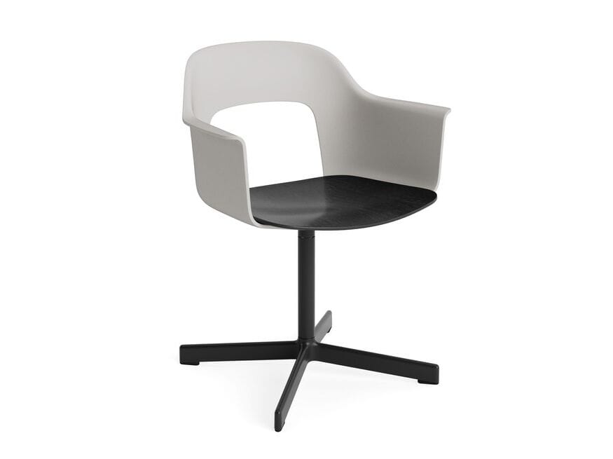 Вращающееся кресло с подлокотниками из полипропилена с деревянным сиденьем Hay макет ARCH-00049703 - Вид №33