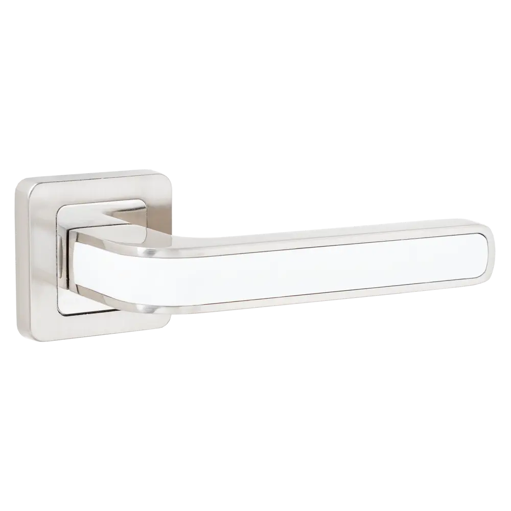 Дверная ручка на розетке Armex H-22106-A без запирания цвет никель/белый STLM-2054040 - Вид №1