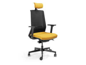 Офисное кресло с регулируемой высотой и 5 спицами с подголовником