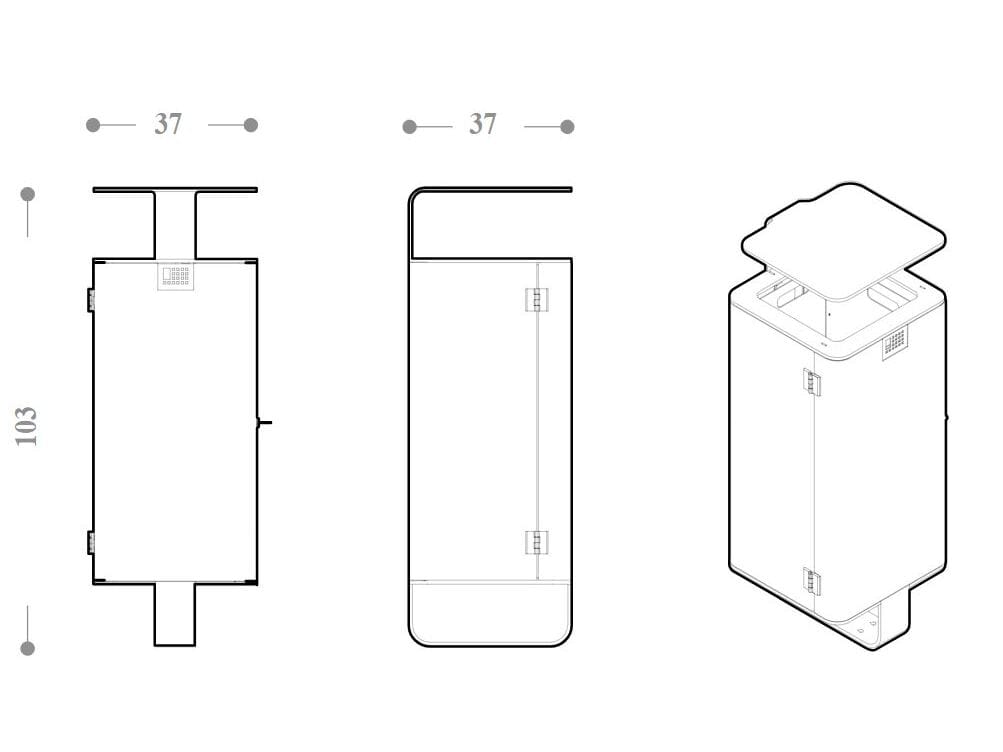 Корзина для мусора с металлическим покрытием DIMCAR ARCH-00023340 - Вид №2