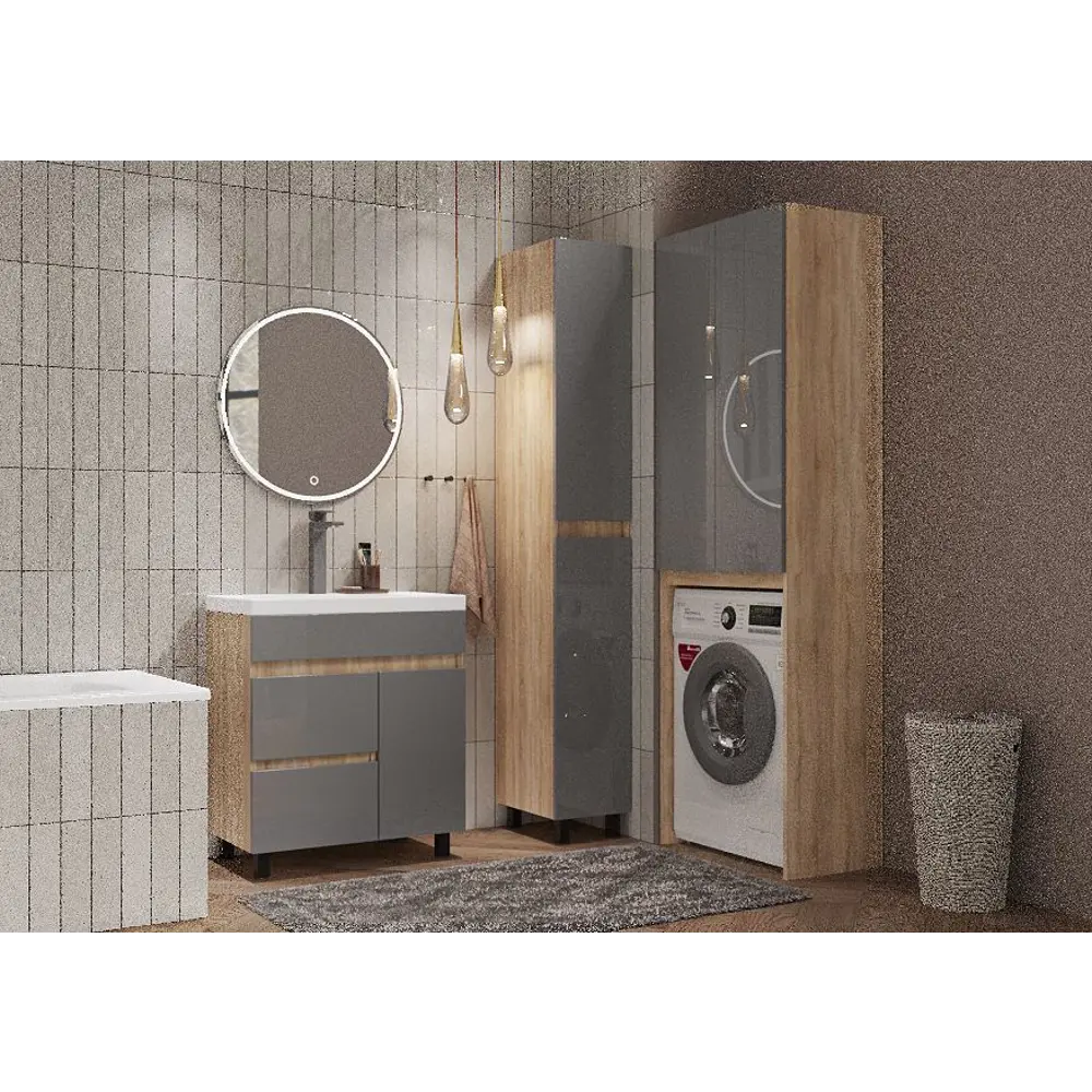 Пенал Santreyd Cube для ванной с эффектом дуб вотан, 30x200 см 87894131 STLM-0076058 - Вид №4