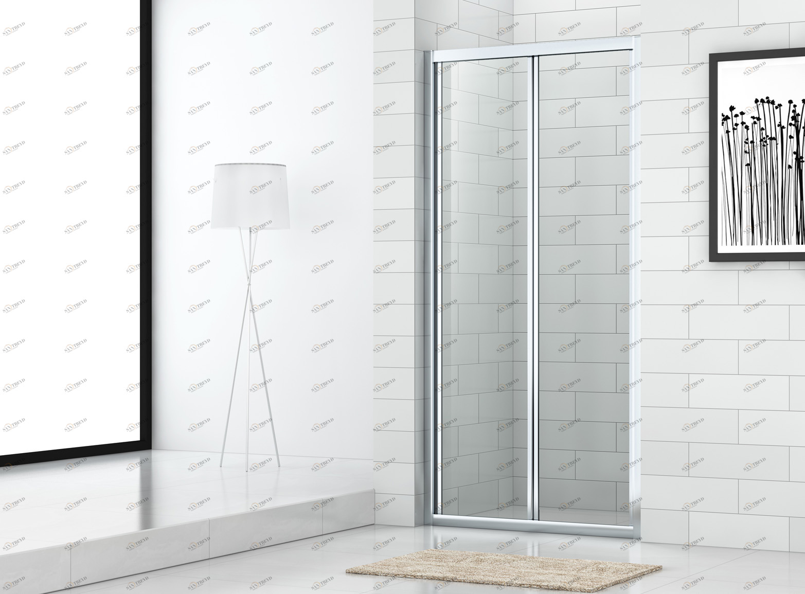 Душевая дверь в нишу CEZARES ECO-O-BS-90-C-Cr