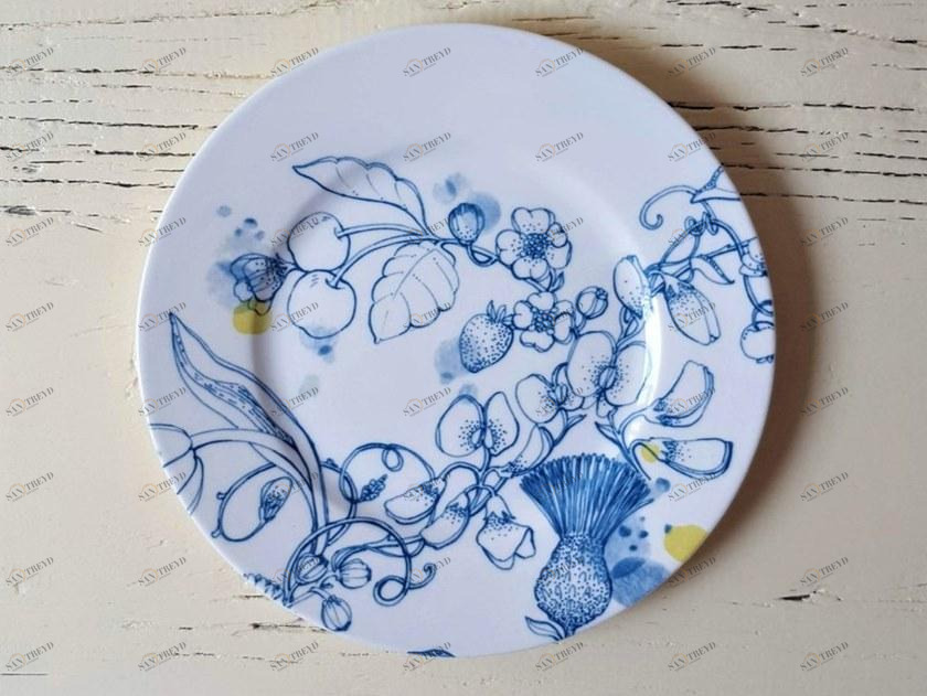 Francesca Colombo Фарфоровая десертная тарелка Azzurro d’estate sun-id-1421751