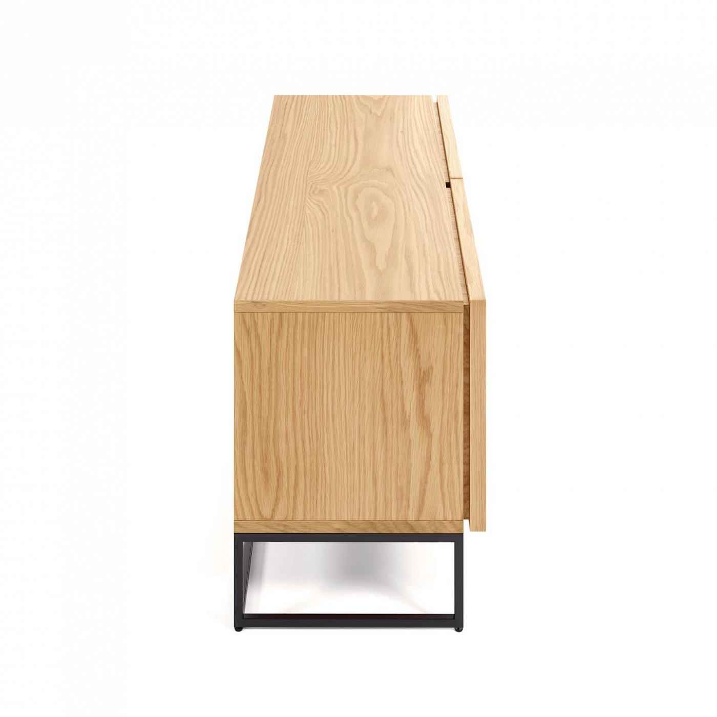 101834 Тумба под ТВ с дубовым шпоном и стальным каркасом 2 ящика 112 x 51 см La Forma Taiana  - Вид №2