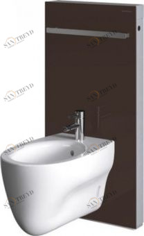 Сантехнический модуль Geberit Monolith 131.030.SQ.1 для биде, стекло умбра Santreyd 