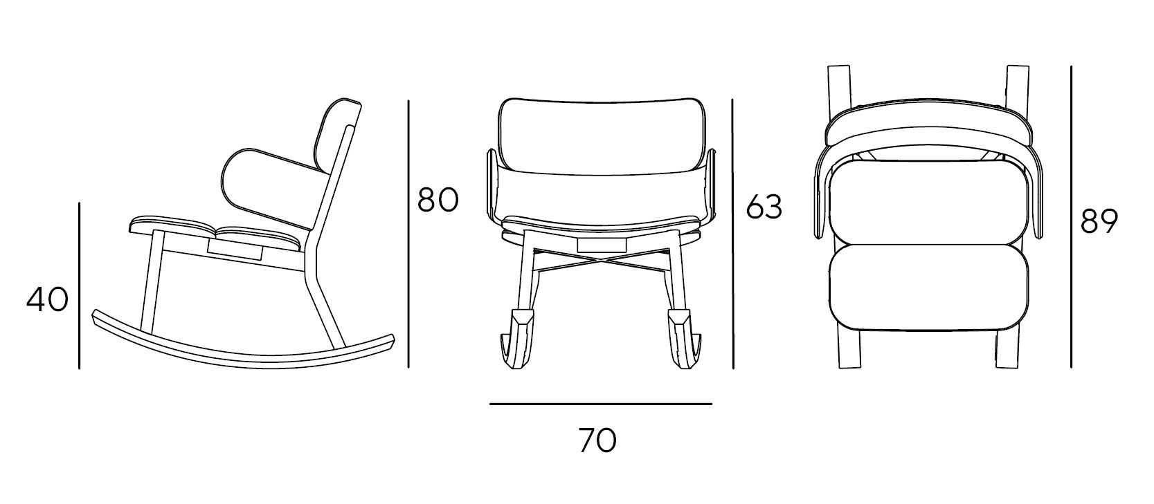 Кресло-качалка с подлокотниками Innova Imbottiti Bands ARCH-00051275 - Вид №4